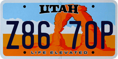 UT license plate Z867OP