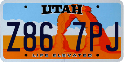 UT license plate Z867PJ