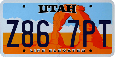 UT license plate Z867PT