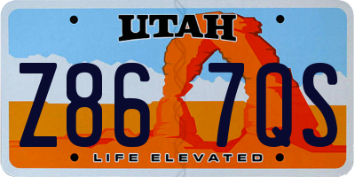 UT license plate Z867QS