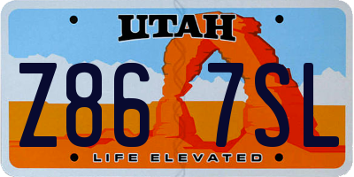 UT license plate Z867SL
