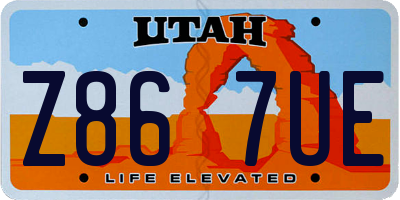 UT license plate Z867UE
