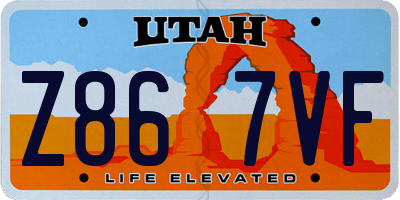 UT license plate Z867VF
