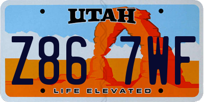 UT license plate Z867WF