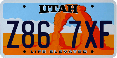 UT license plate Z867XF