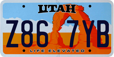 UT license plate Z867YB