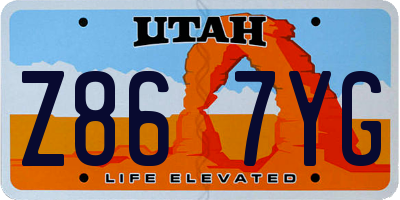 UT license plate Z867YG