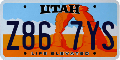 UT license plate Z867YS