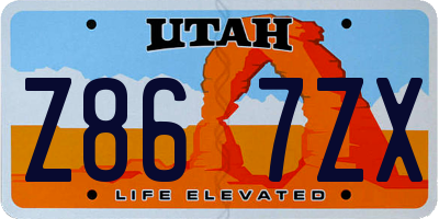 UT license plate Z867ZX