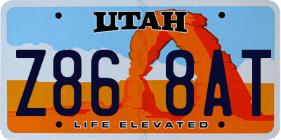 UT license plate Z868AT