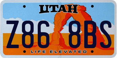 UT license plate Z868BS