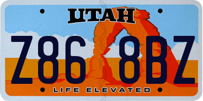 UT license plate Z868BZ