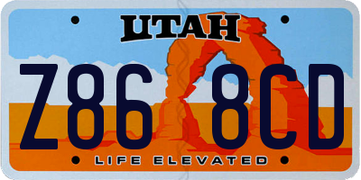 UT license plate Z868CD