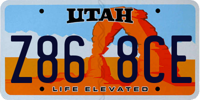 UT license plate Z868CE