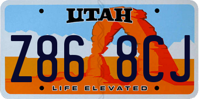 UT license plate Z868CJ
