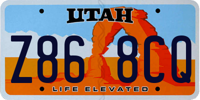 UT license plate Z868CQ