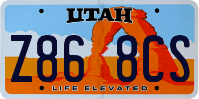 UT license plate Z868CS