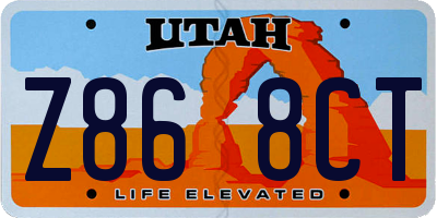 UT license plate Z868CT