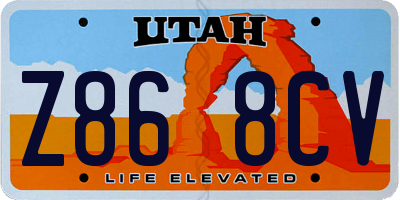 UT license plate Z868CV
