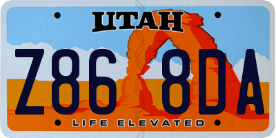 UT license plate Z868DA