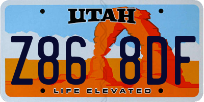 UT license plate Z868DF