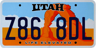 UT license plate Z868DL