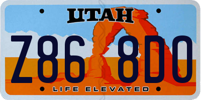 UT license plate Z868DO
