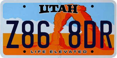 UT license plate Z868DR