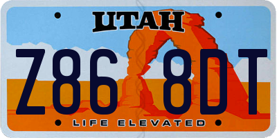 UT license plate Z868DT