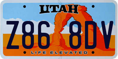 UT license plate Z868DV