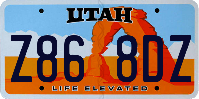 UT license plate Z868DZ