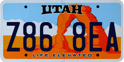 UT license plate Z868EA