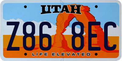 UT license plate Z868EC