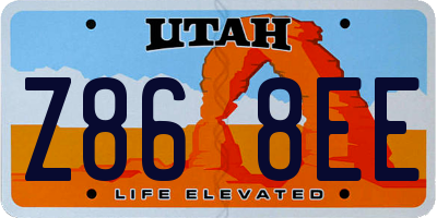 UT license plate Z868EE