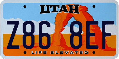 UT license plate Z868EF