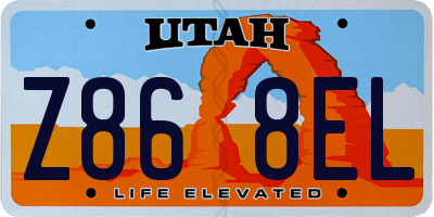 UT license plate Z868EL