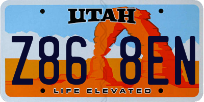 UT license plate Z868EN
