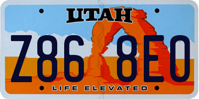 UT license plate Z868EO