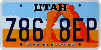 UT license plate Z868EP
