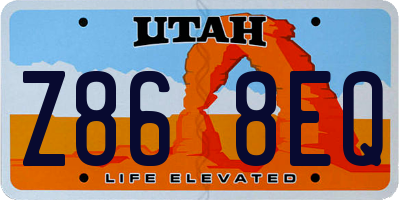 UT license plate Z868EQ
