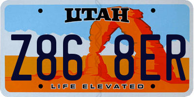 UT license plate Z868ER
