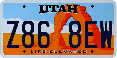 UT license plate Z868EW