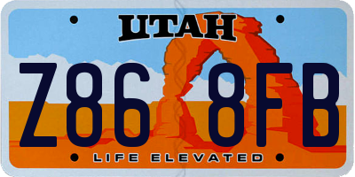 UT license plate Z868FB