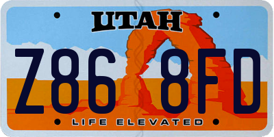UT license plate Z868FD