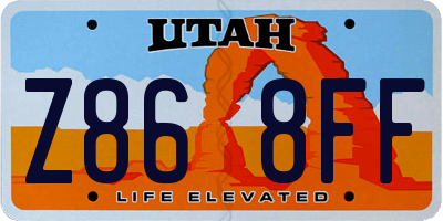 UT license plate Z868FF