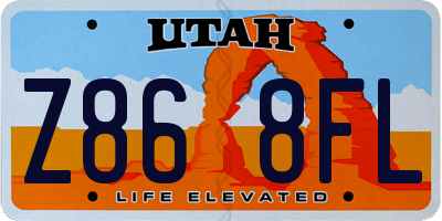 UT license plate Z868FL
