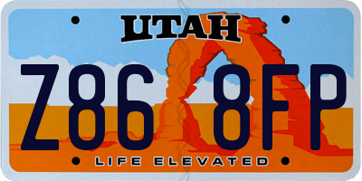 UT license plate Z868FP