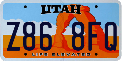 UT license plate Z868FQ