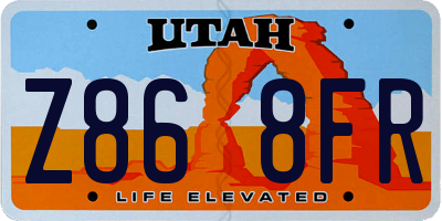 UT license plate Z868FR