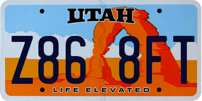 UT license plate Z868FT